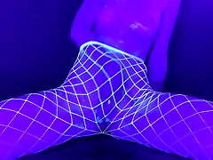 ASMR self-pleasuring under a blacklight with my hands, vibrator, and glow in the dark lube