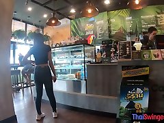 Starbucks coffee date with gorgeous big foot lelu trannygb com full hd video teen girlfriend