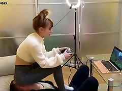 Gamer Girl Uses Chair Slave While Playing - Facesitting