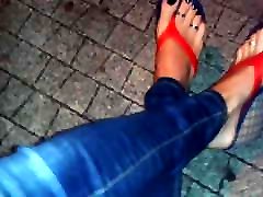 sexy feet and hidden missanger flip flops