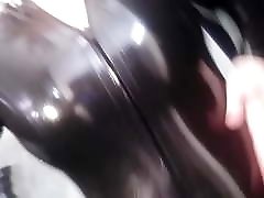 black cock loud orgasm Rubber Catsuit selfie Video