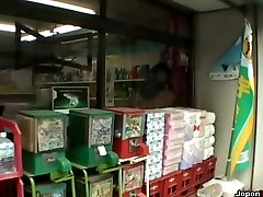 Japanese Girl Putting On A Show In A Convenience Store