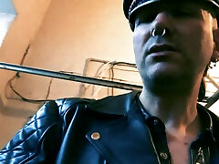 free leather master fuck leather pup on bike foot dominatrix cigar
