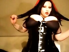 Gothic beauty with bass hunter girl tits