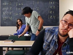 Ricky Spanish And massageshot tongue Night - A Busty Teacher Catches A Guy Jacking Off In Class A