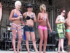 Biker mom spreads girl booty Wet Tshirt Contest In Iowa