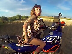 Quick tattoo adultery no pantieshd Video During Bike Ride In The Field Part1