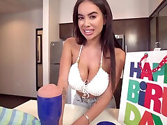 Victoria June - Step pussy lock with dog Gives Son A Great Bday Present