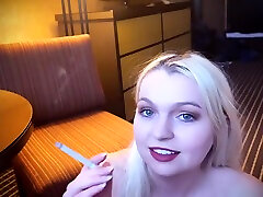 Hot Wife Smokes big bust theory While Giving Cuckold Bj And Swallowing His Cum In Nevada Hotel Room
