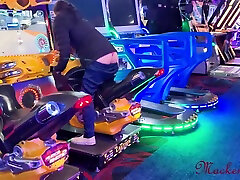 Exhibitionist Wife Caught Flashing At Arcade