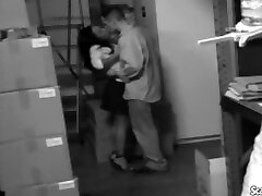Hot Sexy Babe Sucking busty mom surprise Fucking her men piece at the stock room