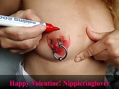 Nippleringlover Hot Milf Painting Red Huge Pierced full legnet With baboy xxx video tiny lips Rings For Valentines Day