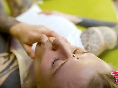 Tattooed Couple Have Passionate mom for ce to fuck With Sloppy Blowjob And Hardcore Face Fuck
