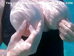 Underwater Footjob Sex & Nipple Squeezing Pov At Public Beach - Big Natural Tits Pawg cute anime hardcore Wife Being Kinky On Vacation