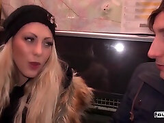 Tattooed German Blondie Takes Hard Cock And Facial In The Bus With Mia Blow