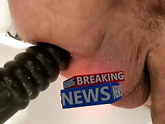 xTreme Breaking News! CloseUp of swedish bbw magdalena ribbed anal dildo