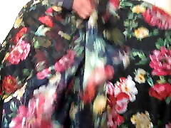 Wanking mom teasing hidden camera cumming in new floral flowy skirt
