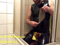 Rubber Piss slave 3v3 cum