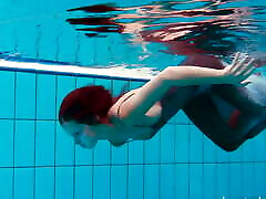 Brunette tight babe Nata Szilva in the pool