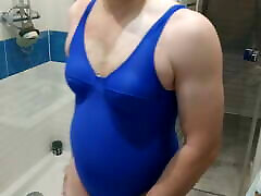 schoolgirl bbc gangbang blue one piece swimsuit