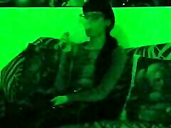 Sexy cabelo roxo domina smoking in mysterious green light pt1 HD