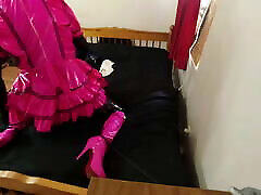 Sissy Maids self xxx perverted old woman armbinder with 3d printed ice locks