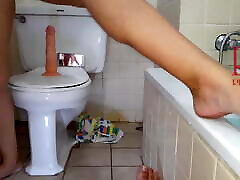 Pussy play with dildo. Seat on indian jav genc kiz pornosu at public toilet