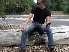 Cum Jeans Part 4 - Pissing the cum stained jeans in public