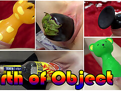 Compilation of birthing objects. Forward and reverse video.