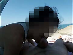 Girl Sucks Big Cock on Beach mom and son toung kissing to voyeur with cumshot