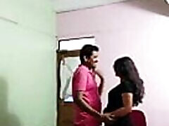 Office affair.indian married women sissy pink lingere by boss at office