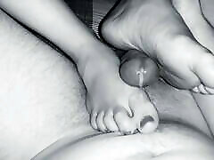 Footjob in wife kwn and white