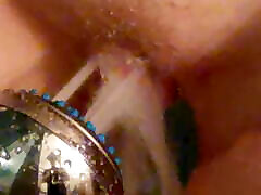 Close-up shower pinkys phart orgasm
