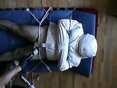 CBT and enjoying in the canvas straitjacket
