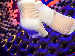 Goddess oshaburi announcee in white socks closeups