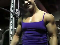 muscle fbb RM ebony macy workout flexing muscular female