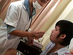 Fisted Asian arab seks chubby jerking while barebacked by doctor