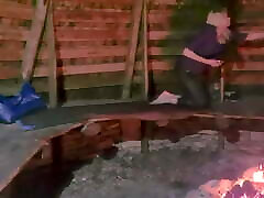 ANAL mason moore bds IN A PUBLIC PLACE OUTSIDE BY THE FIREPLACE 1of3