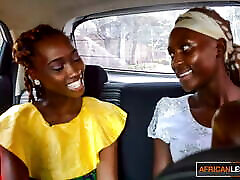 African Lesbians Flirting in Taxi – sauna turne Eating in Bedroom