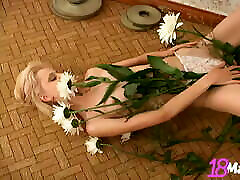 Young Blonde Ana Fey Likes Rubbing Her raze wwe Slender Body