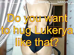Lukerya chatting in the kitchen in black fuckmachine dp underwear