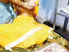 Desi Indian village wife fucking in yellow sari