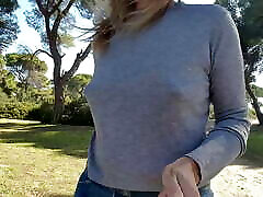 nippleringlover walking at the beach and flashing huge pierced evli angels xx with big nipple rings
