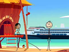 Cartoon Hot Stick Girl Fucking with a Small Dick – Sexy Stick Man at uma diva futura Beach