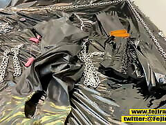 Fejira com – Heavy rubber chain self bondage play Fejira com – Heavy rubber chain self bondage play