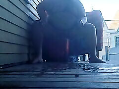 Mofo2121 pissing on the porch