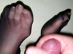 Cum on jpanese office feet and French toenails 13