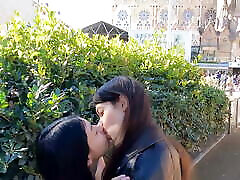Public pigtailed teen deepthroat on the streets of Barcelona - DOLLSCULT