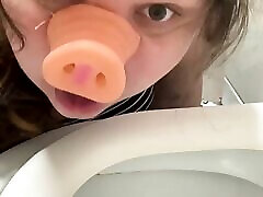 Pig slut in french licking humiliation