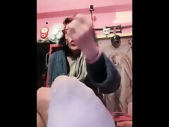 Sexy rap one - Super long sexy legs, milked by masked woman and feet